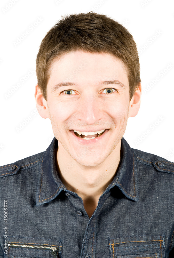 Closeup of a happy young man looking at camera Closeup of a happy young man looking at camera