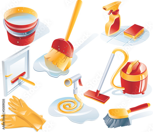 Vector cleaning service icon set