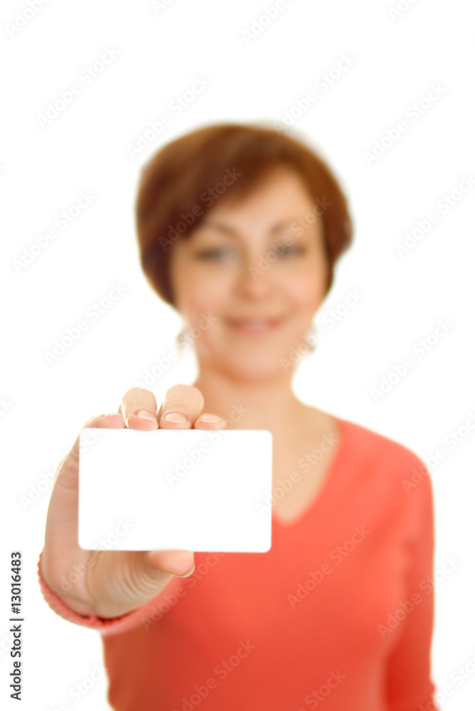 Girl with notecard Girl with notecard