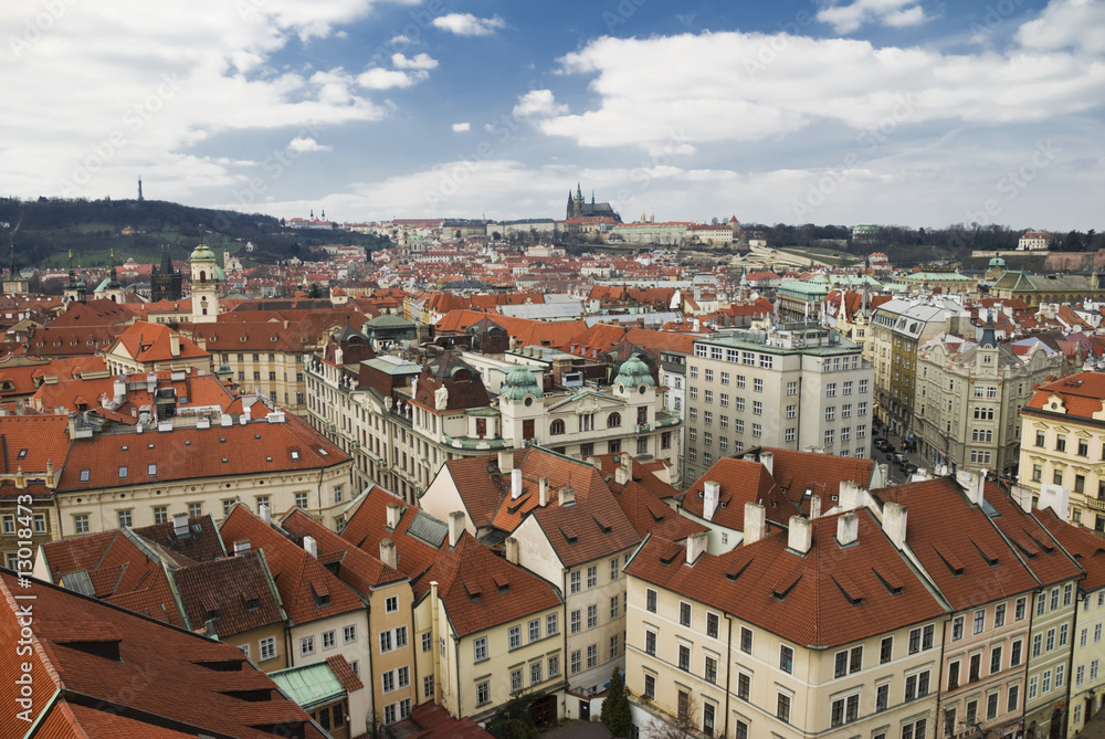 Cityscape of Prague from Town hall