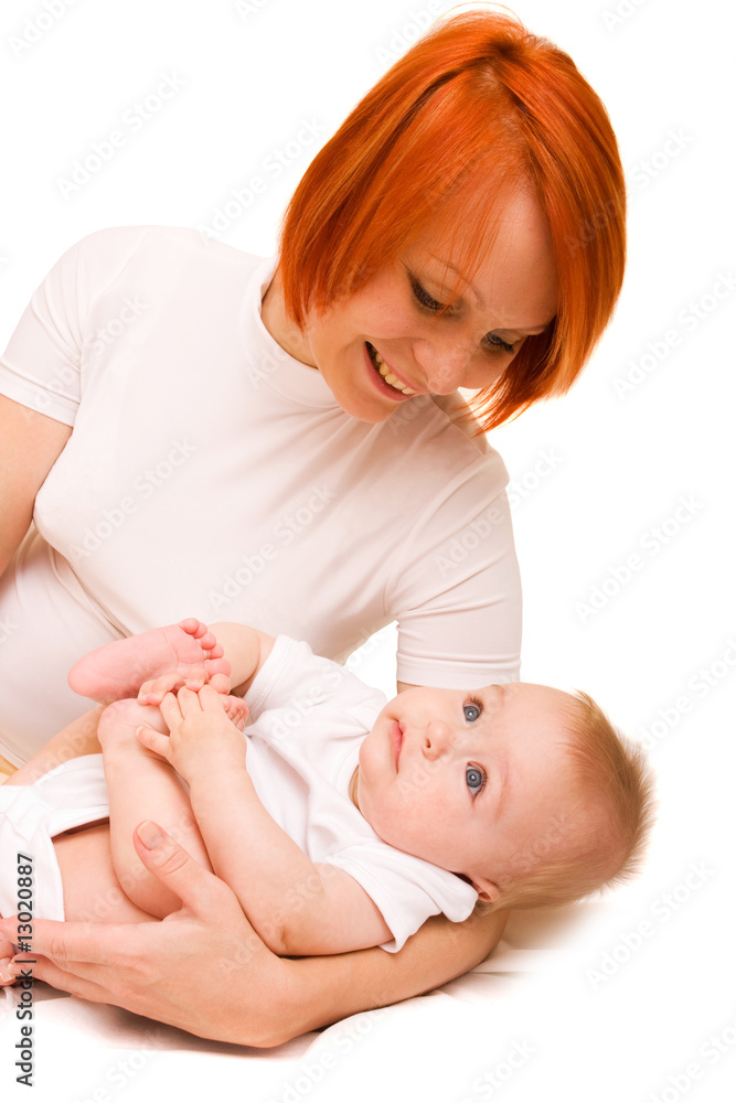 Cute baby with mother Cute baby with mother