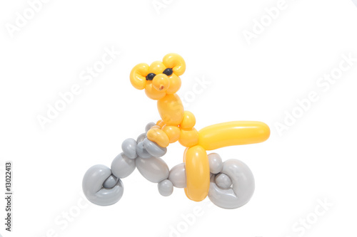 balloon bear on motorcycle  on white back drop