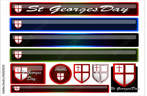 Set of st georges day headers and buttons