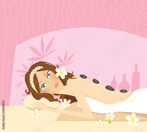 Wellness – massage. Vector Illustration.