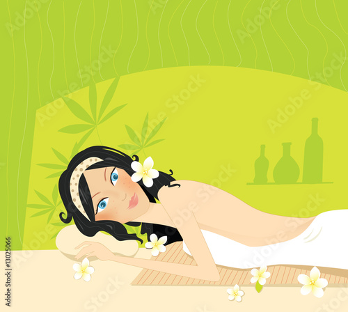 Wellness - relaxation. Vector Illustration.