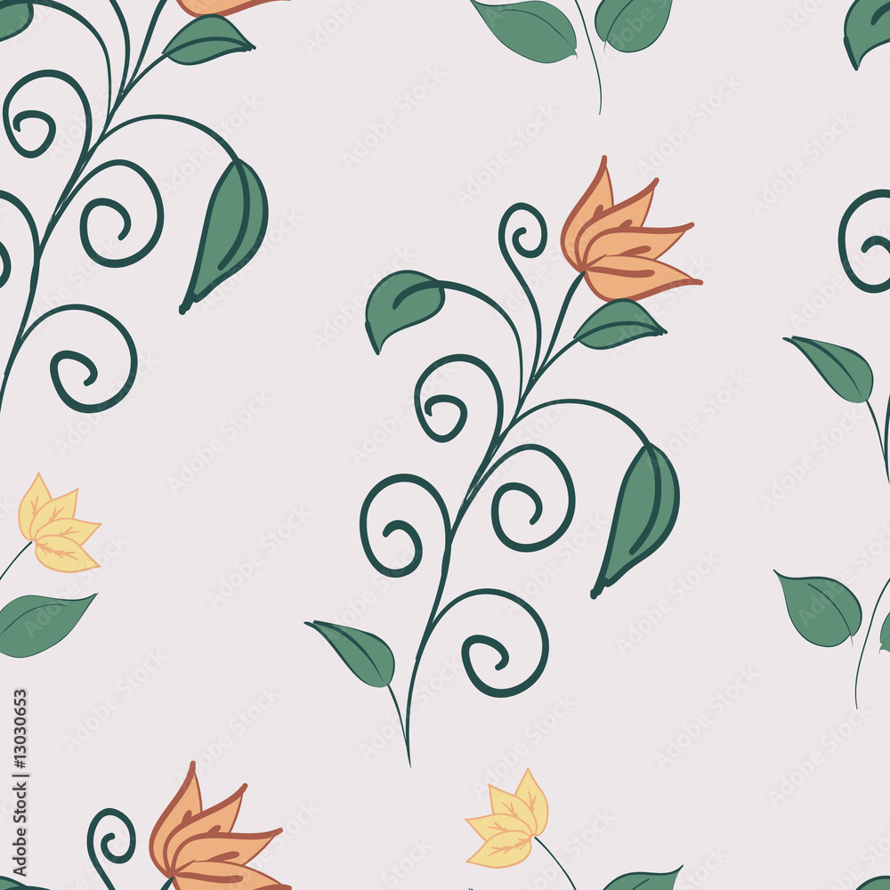 Hand drawn background flower pattern Hand drawn background flower pattern