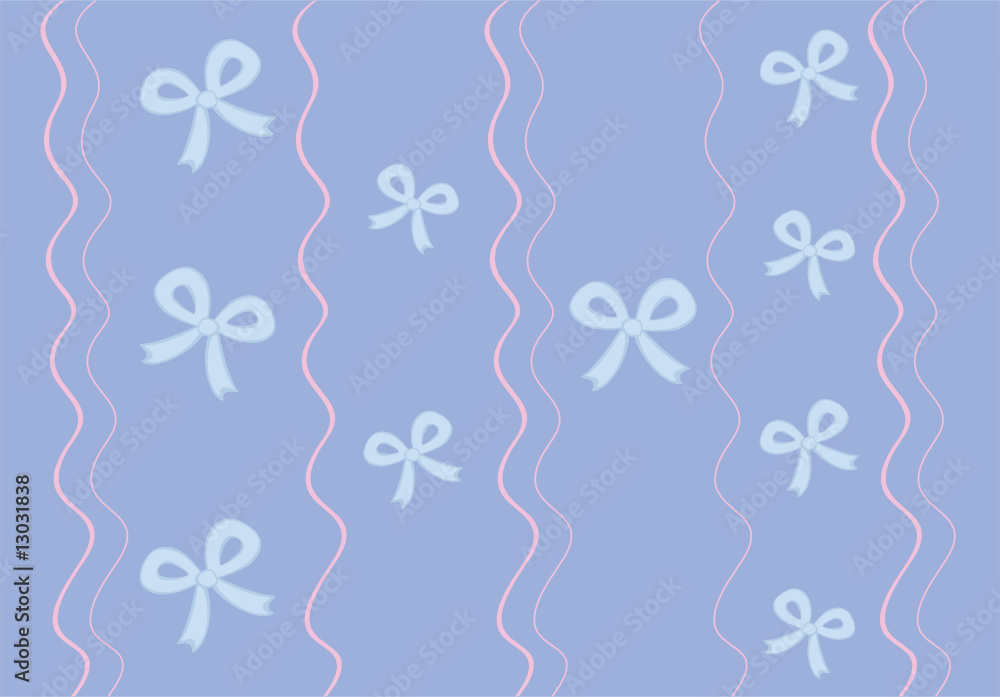 Violet background with wavy lines and bows