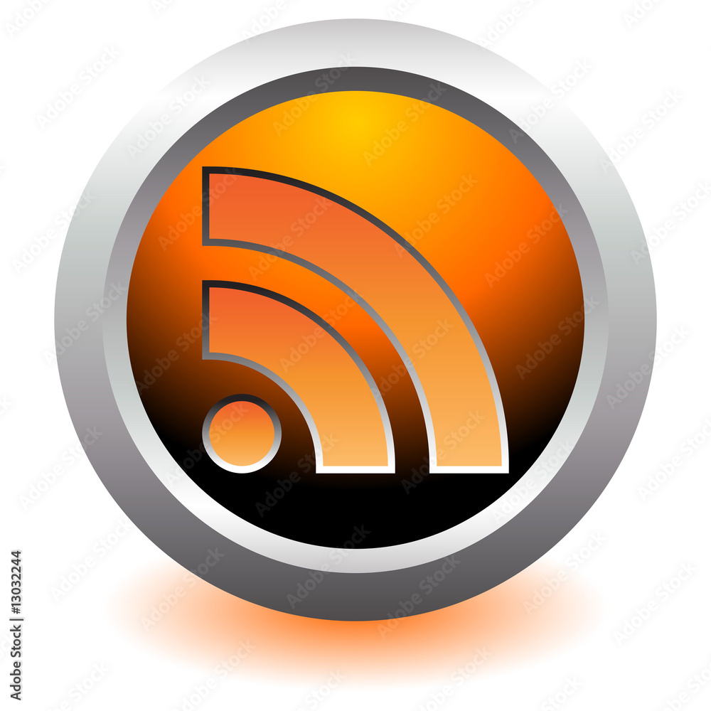 RSS button isolated over white background RSS button isolated over white background