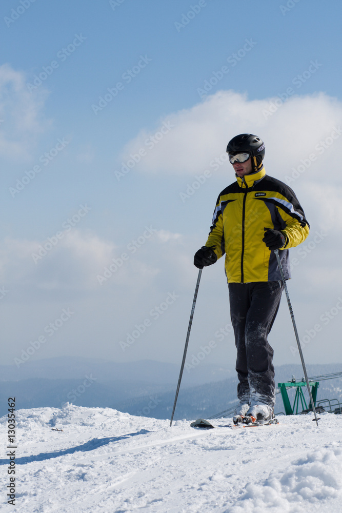 Mountain ski rider