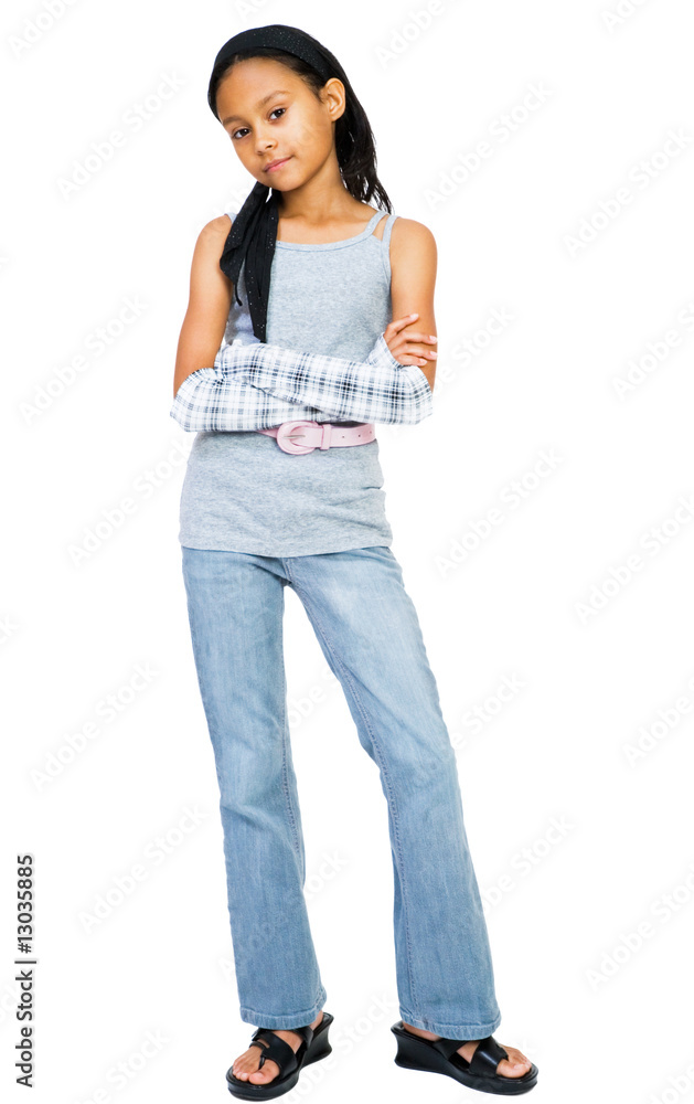 Girl Standing With Arms Crossed Girl Standing With Arms Crossed