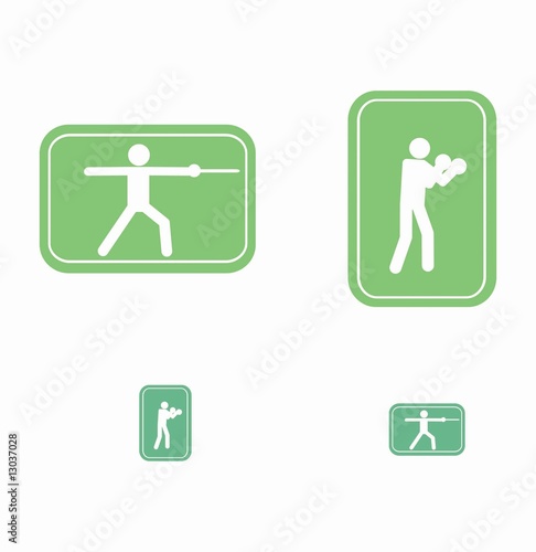 Boxing and fencing  pictograms