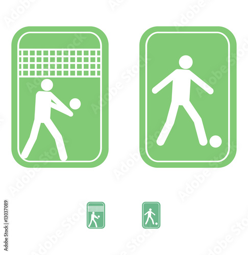 Football  and volleyball  pictograms