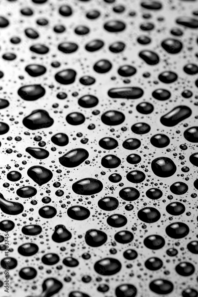 Water drops on mirror surface Water drops on mirror surface