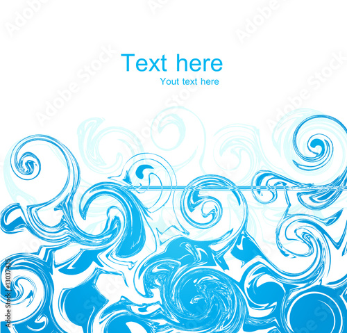 Vector blue waves with space for your text