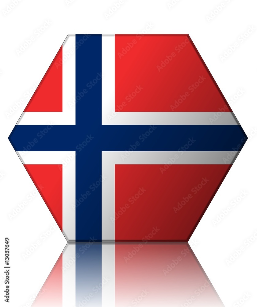 Fototapeta premium norvège drapeau hexagone norway flag