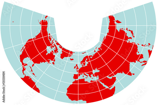 Karte der Nordhalbkugel in Albers-Projektion