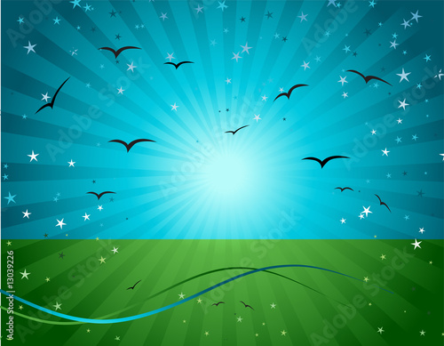Magic meadow, illustration for your design