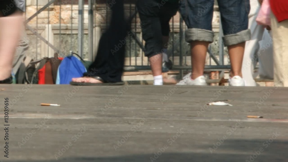 Shoes in the crowd, time lapse Shoes in the crowd, time lapse