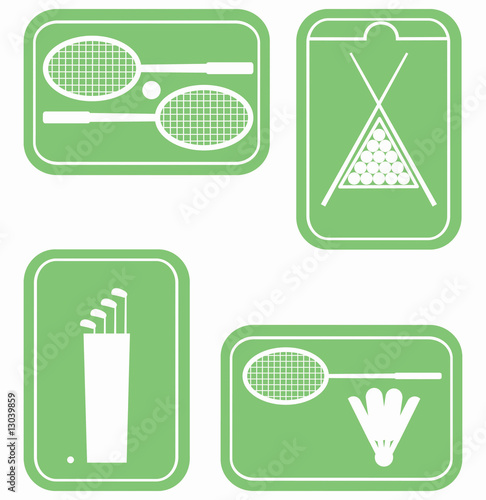 Pictograms of  sports equipment