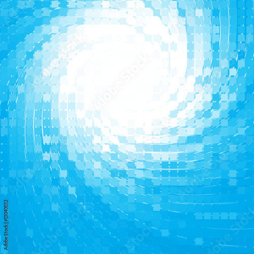 abstract blue mosaic swirl
