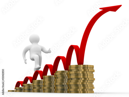 diagram of growth. 3D image. Isolated illustration