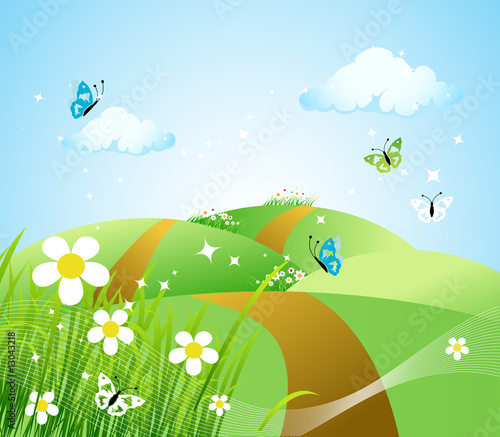 Spring meadow beautiful