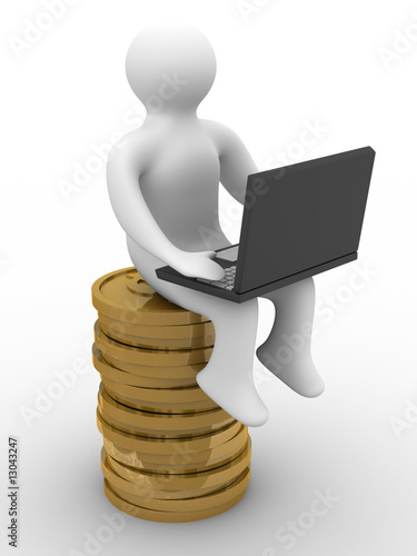 businessman with laptop on ...