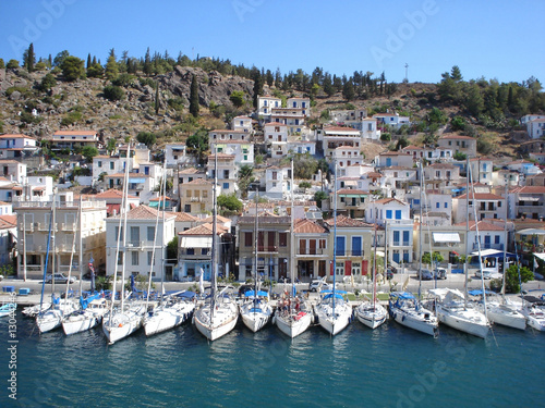 Yachts at Poros quay