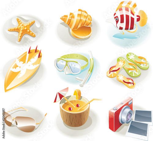 Vector vacation icon set