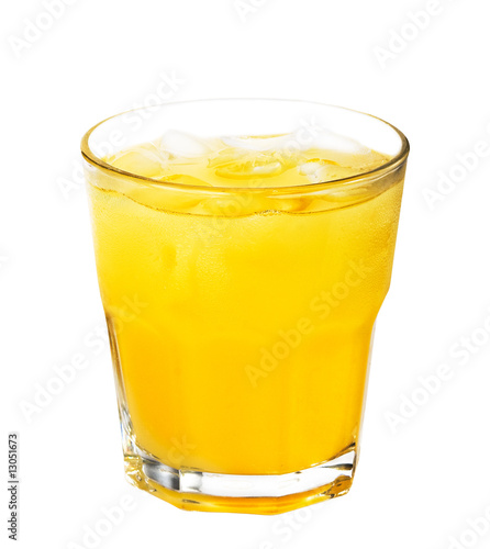cocktail with ice isolated on white background