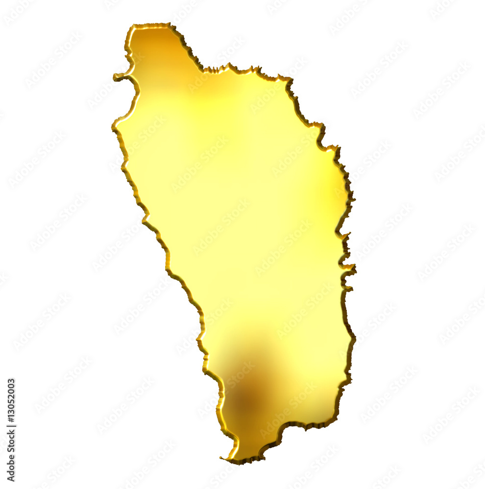 Obraz premium Dominica 3d Golden Map