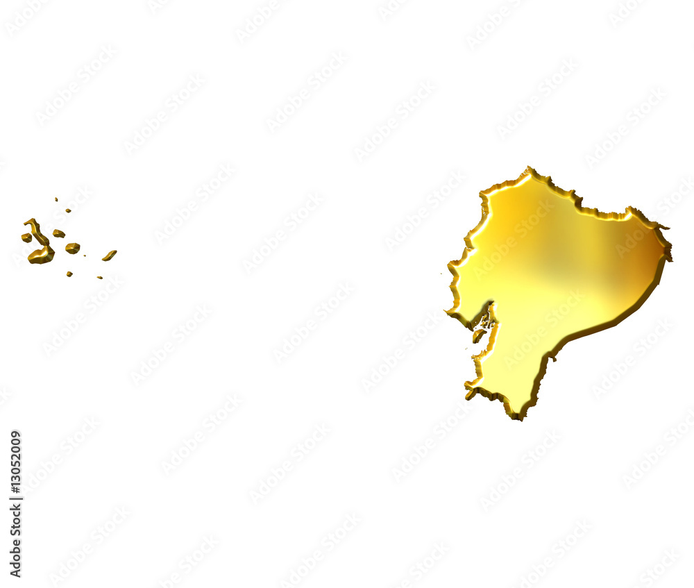 Ecuador 3d Golden Map