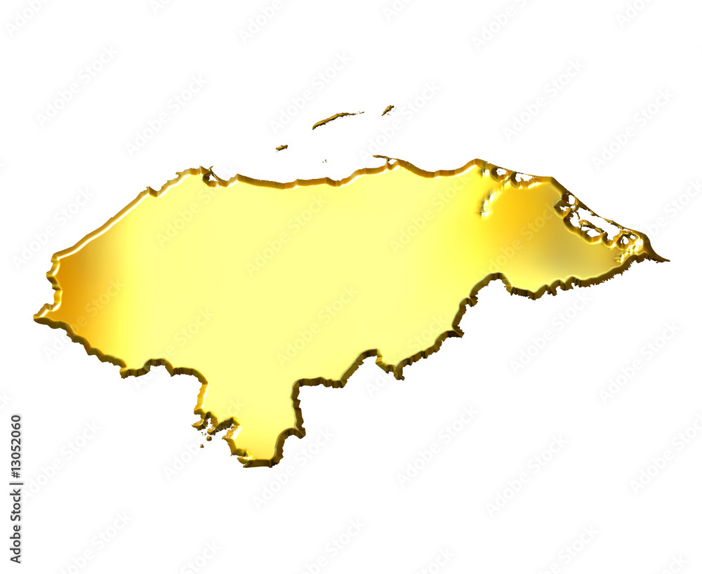 Honduras 3d Golden Map