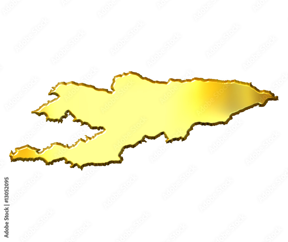Obraz premium Kyrgyzstan 3d Golden Map