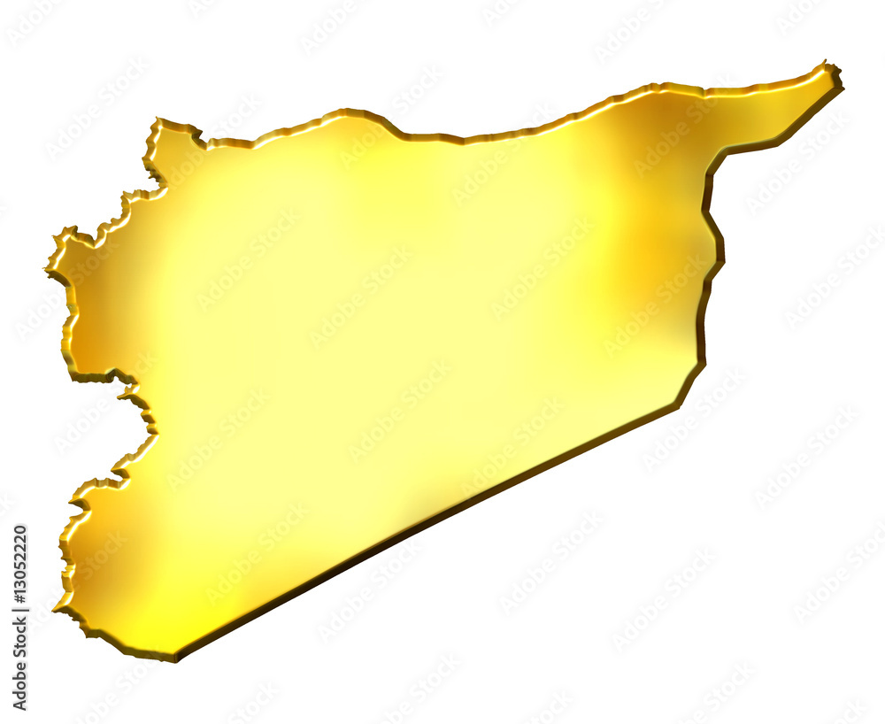 Syria 3d Golden Map Syria 3d Golden Map