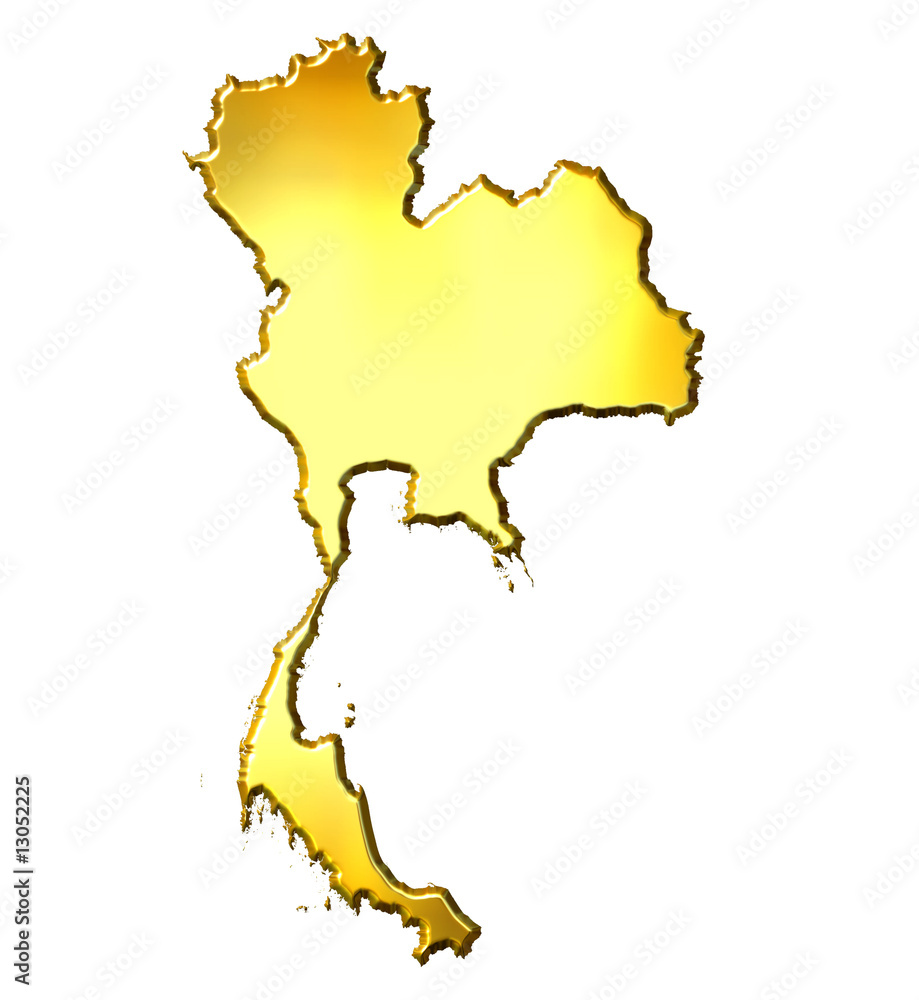 Obraz premium Thailand 3d Golden Map