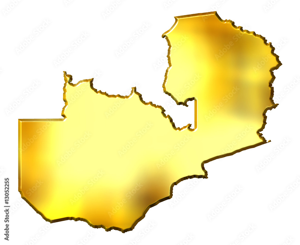 Obraz premium Zambia 3d Golden Map
