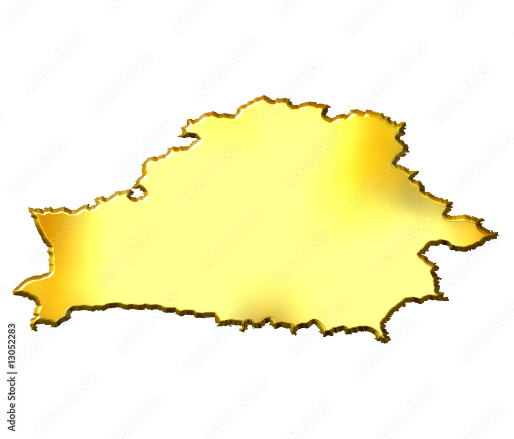 Obraz premium Belarus 3d Golden Map