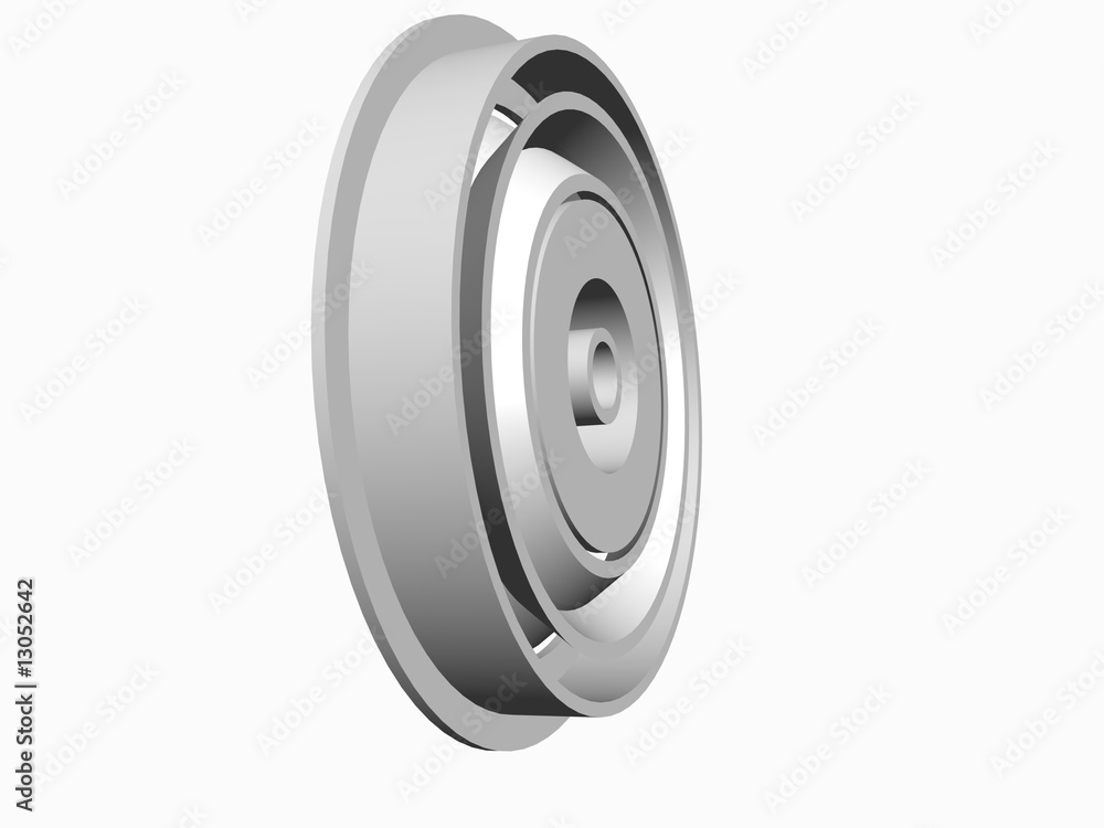 3D rendered ball bearing isolated on white 3D rendered ball bearing isolated on white