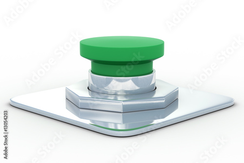 green button on a white bac...