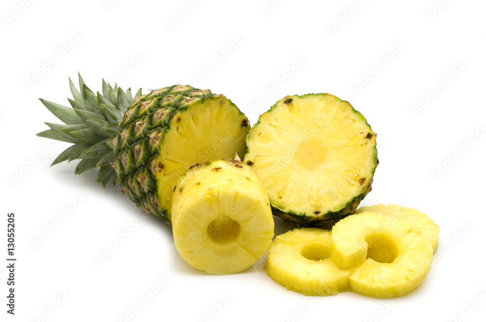 fresh slice pineapple on white background. fresh slice pineapple on white background.