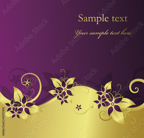 golden floral background