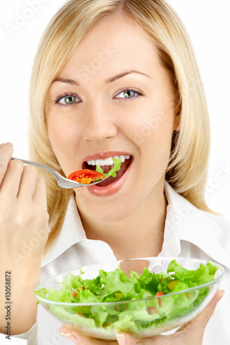 Girl and salad