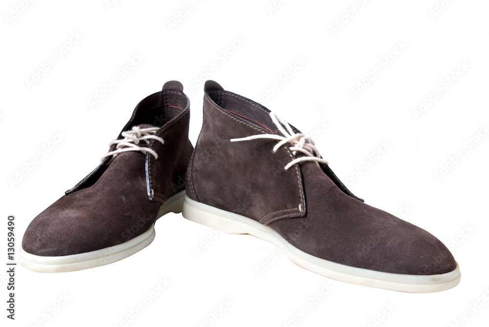 brown male leather shoes isolated on white brown male leather shoes isolated on white