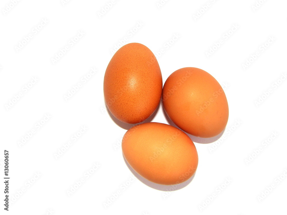 Three eggs isolated on white background Three eggs isolated on white background