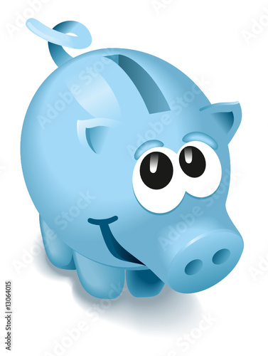süßes blaues Sparschwein