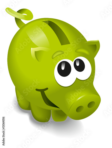 lächelndes grünes Sparschwein