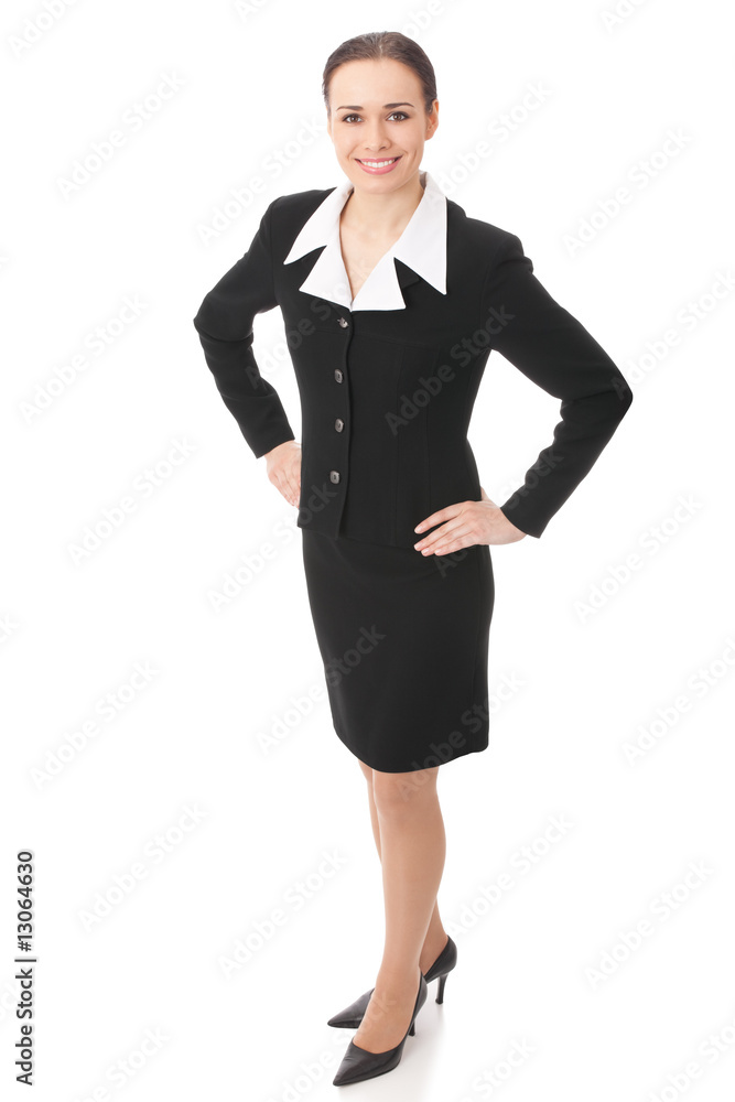Full body portrait of businesswoman, isolated on white Full body portrait of businesswoman, isolated on white