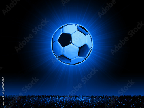 Soccerball with grass horizon line