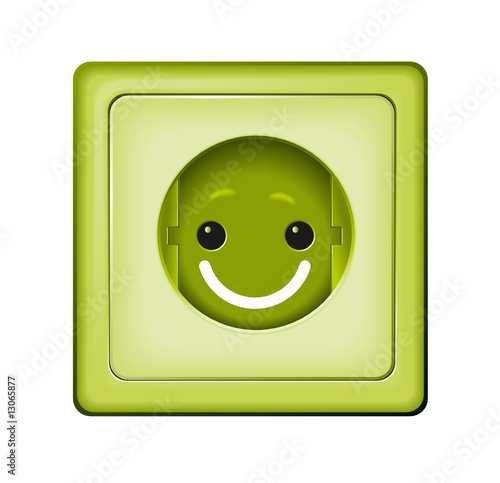 Steckdose mit Smiley gesicht